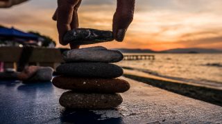 A pile of pebbles stacked carefully one over another
