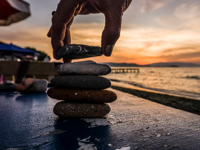 A pile of pebbles stacked carefully one over another