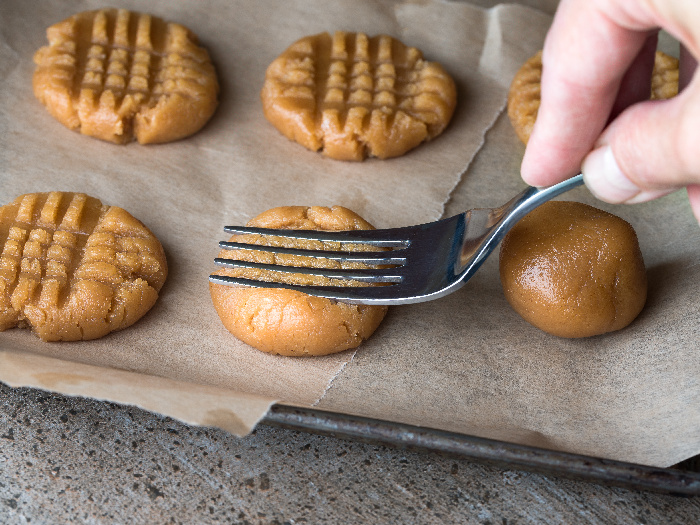 Peanut butter cookies before being baked