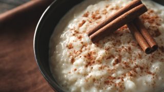 Cinnamon rice pudding in a bowl