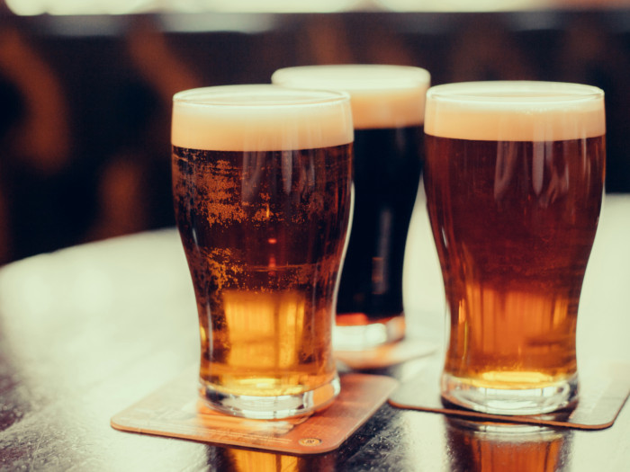 Sahti beer in three glasses