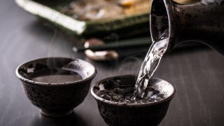 Japanese sake and Pacific saury
