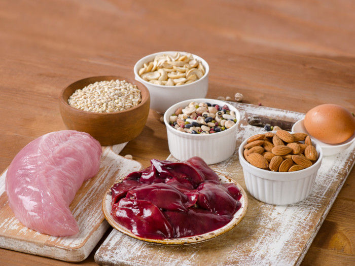 Sources of selenium like chicken, organ meats, eggs, legumes, and nuts