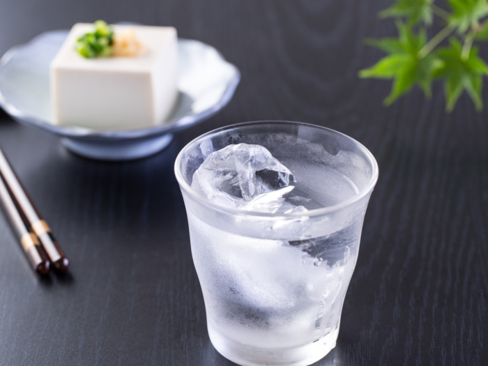 A glass of shochu