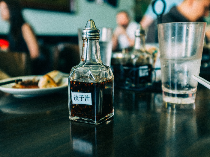Soy sauce in a bottle