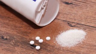 Sucralose spilled on a table