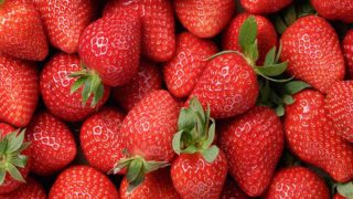 Strawberries sprinkled with sugar