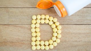 vitamin D supplement arranged in alphabet D
