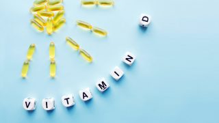 vitamin D supplement arranged in sun rays