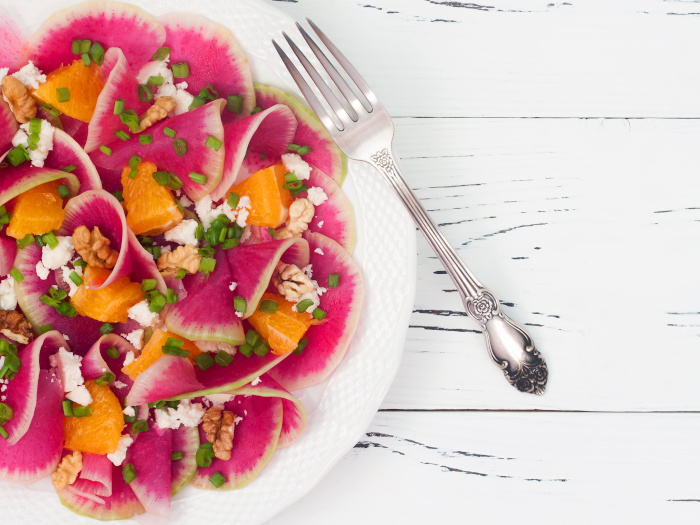 Watermelon Radish, Orange, & Goat Cheese Salad Recipe-image